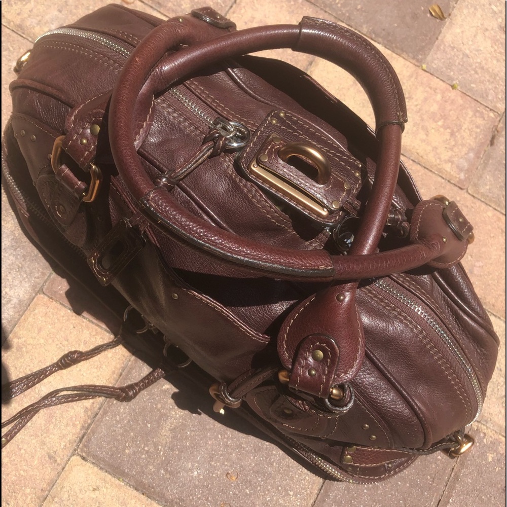 Chloe Paddington leather bag, dark chestnut brown